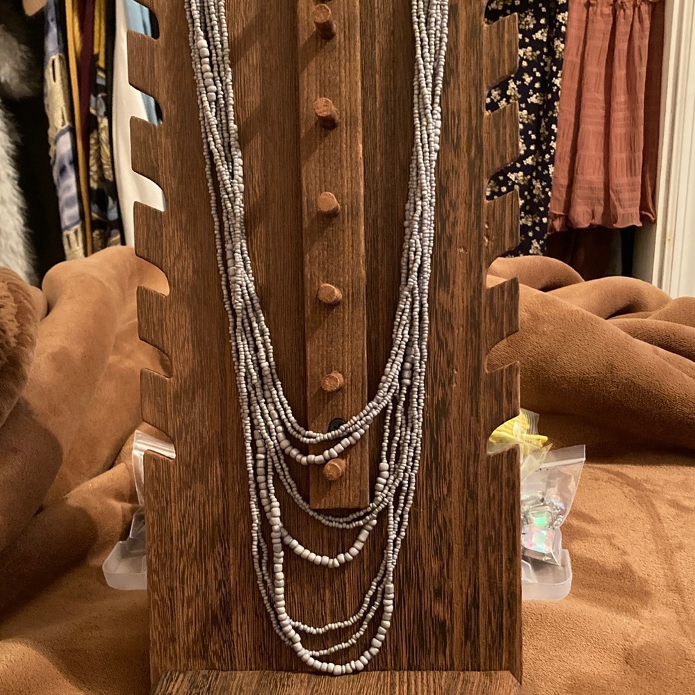 Elegant Gray Beaded Necklace